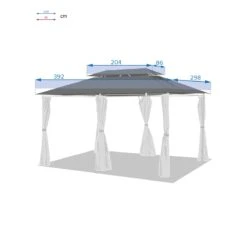 Toile De Tonnelle Thira (3 X 4 M) - Gris Ardoise -Mobilier De Jardin 68294 1618583095