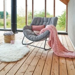 Fauteuil De Jardin à bascule Paopao - Gris Graphite 2 Fauteuil De Jardin à bascule Paopao - Gris Graphite -Mobilier De Jardin 68455 1614956406