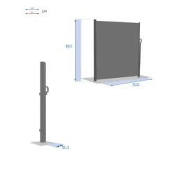 Paravent Rétractable Antao - Gris Graphite -Mobilier De Jardin 76184 1618390420