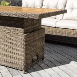 Salon De Jardin Tivoli Up And Down Naturel/Beige - 7 Places -Mobilier De Jardin 76889 1600157654
