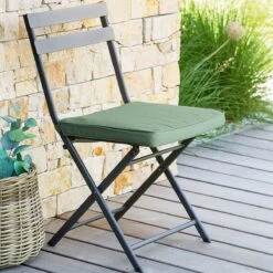 Galette De Chaise Carrée (40 Cm) Korai Vert Olive