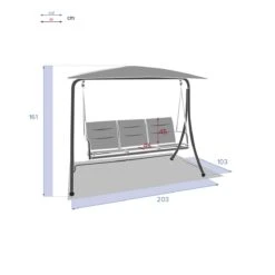 Balancelle Lako - Gris Graphite Et Ardoise -Mobilier De Jardin 92500 1618410590
