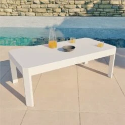 Table Basse De Jardin Rectangulaire Ostara - Blanc