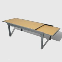 Table De Jardin Extensible 12 Places Aluminium Effet Bois Murano (320 X 100 Cm) - Gris Anthracite -Mobilier De Jardin 94636 1610703962