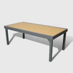 Table De Jardin Extensible 12 Places Aluminium Effet Bois Murano (320 X 100 Cm) - Gris Anthracite -Mobilier De Jardin 94636 1610703992