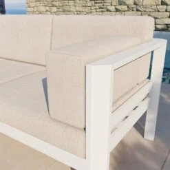 Canapé De Jardin 3 Places Ostara - Blanc -Mobilier De Jardin 94651 1620628913