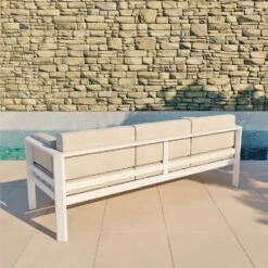 Canapé De Jardin 3 Places Ostara - Blanc -Mobilier De Jardin 94651 1620628955
