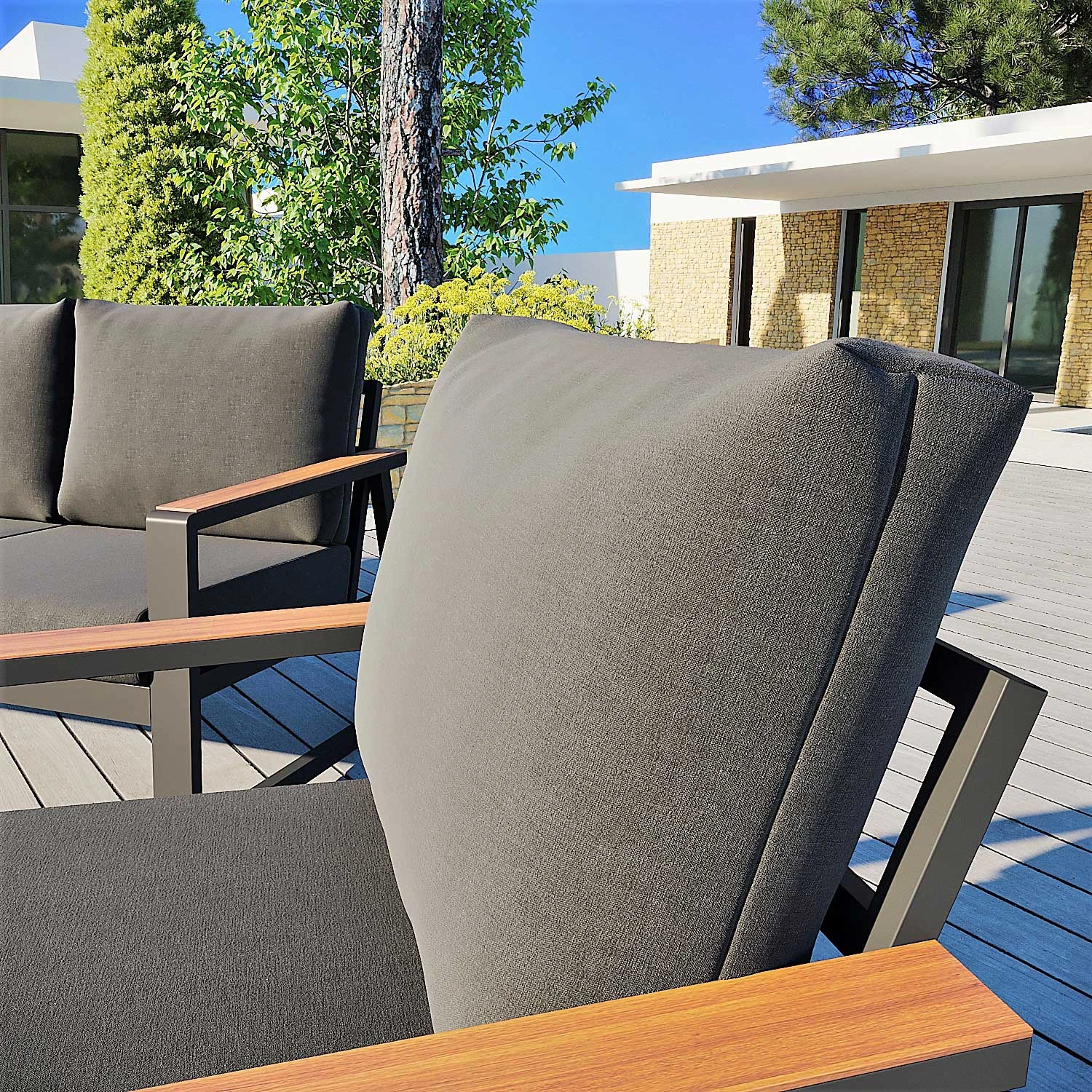 Salon de jardin Milano Gris anthracite - 5 places Salon De Jardin Milano Gris Anthracite - 5 Places -Mobilier De Jardin 94660 1611841750