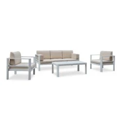 Salon De Jardin Ostara Blanc - 5 Places -Mobilier De Jardin 94669 1618929042