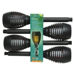 Lot De 4 Bornes De Jardin Solaires Torche Effet Flamme - Blanc Chaud -Mobilier De Jardin 96316 1612526259