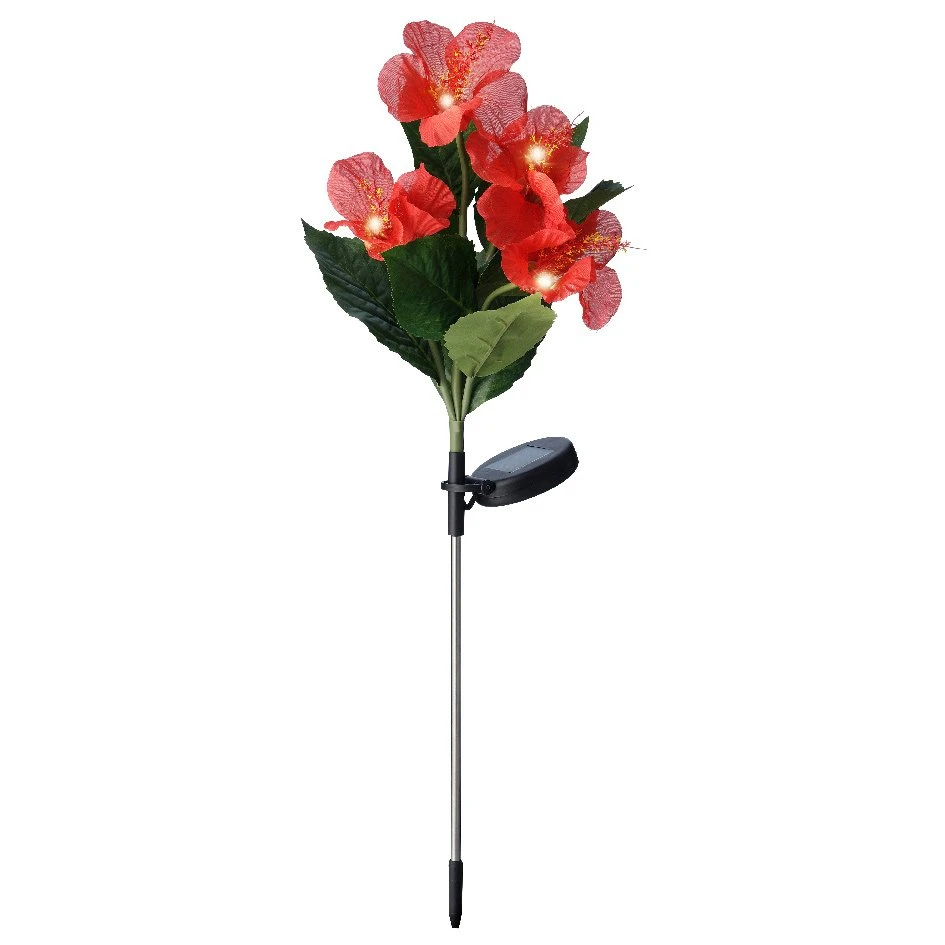 Lot de 2 piques de jardin solaires LED Hibiscus - Rouge/ Blanc chaud Lot De 2 Piques De Jardin Solaires LED Hibiscus - Rouge/ Blanc Chaud -Mobilier De Jardin 96328 1612530570
