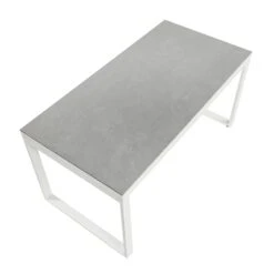 Table De Jardin 6 Places Aluminium/Céramique Kore (150 X 75 Cm) - Blanc/Gris Clair -Mobilier De Jardin 99728 1621499118