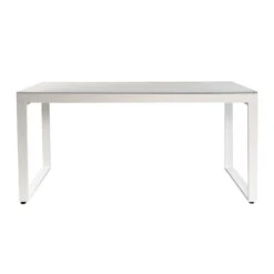 Table De Jardin 6 Places Aluminium/Céramique Kore (150 X 75 Cm) - Blanc/Gris Clair -Mobilier De Jardin 99728 1621499130
