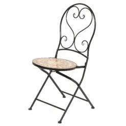 Chaise Bistro Mosaïque Andorra Marron -Mobilier De Jardin bistro chair andorra iron outdoor decoration mosaic 124725 1672234635