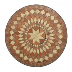 Chaise Bistro Mosaïque Andorra Marron -Mobilier De Jardin bistro chair andorra iron outdoor decoration mosaic 124725 1672234650