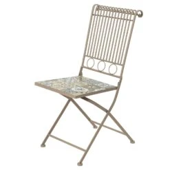 Chaise Bistro Mosaïque Toulouse Taupe -Mobilier De Jardin bistro chair toulouse iron outdoor 124734 1672235247