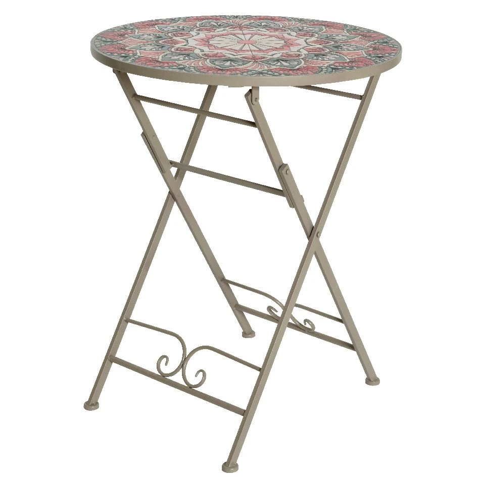 Table bistro mosaïque Narbonne Taupe/Rose Table Bistro Mosaïque Narbonne Taupe/Rose -Mobilier De Jardin bistro table narbonne iron outdoor 124749 1672236129
