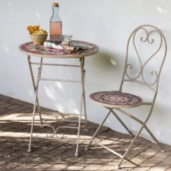 Table Bistro Mosaïque Narbonne Taupe/Rose 2 Table Bistro Mosaïque Narbonne Taupe/Rose -Mobilier De Jardin bistro table narbonne iron outdoor 124749 1672236144