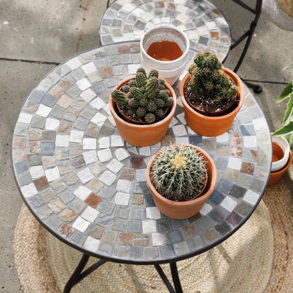 Table bistro mosaïque Siena Marron/Gris Table Bistro Mosaïque Siena Marron/Gris -Mobilier De Jardin bistro table siena iron outdoor 124728 1672234777