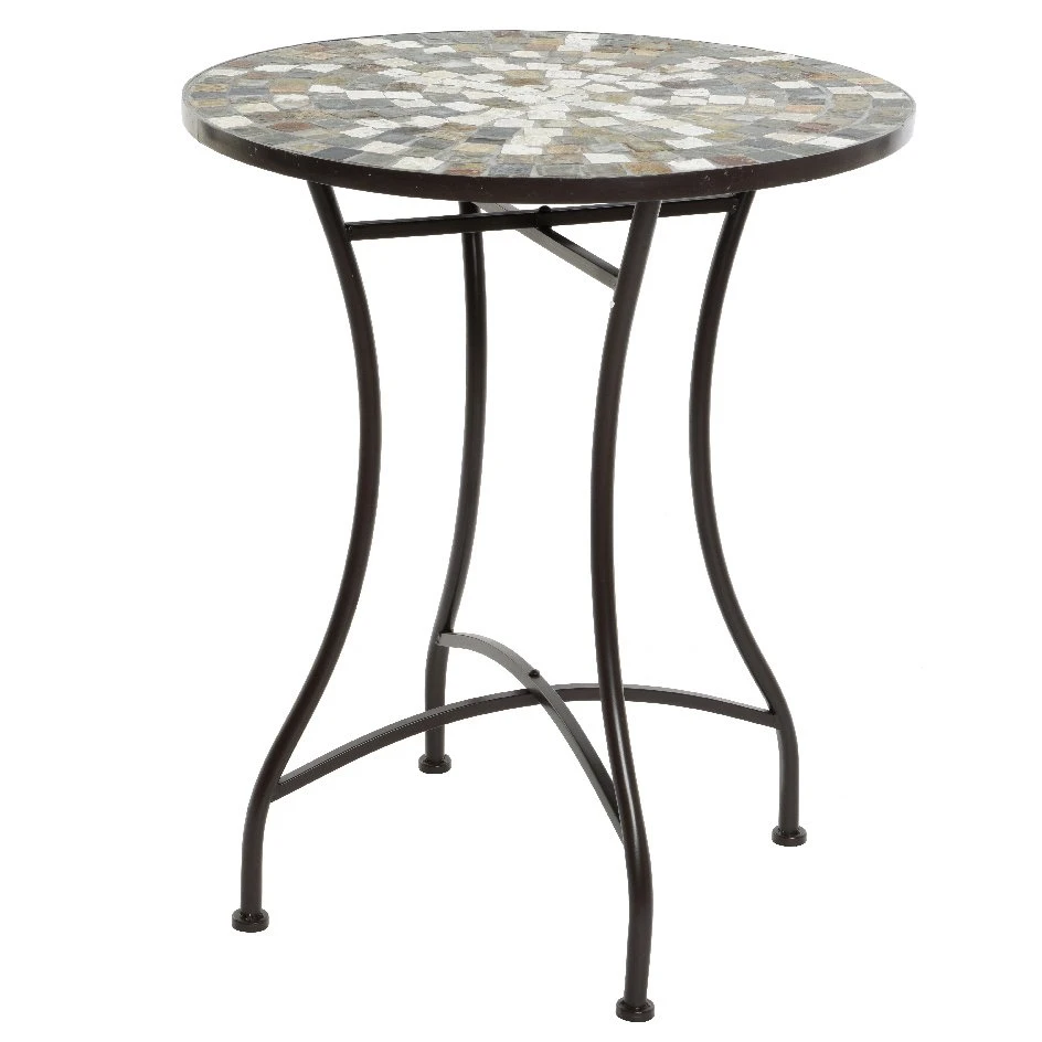 Table bistro mosaïque Siena Marron/Gris Table Bistro Mosaïque Siena Marron/Gris -Mobilier De Jardin bistro table siena iron outdoor 124728 1672234800