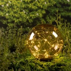 Borne De Jardin Solaire Crystal 50 LED - Ambre