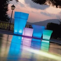 Cache Pot Cali 18 LED (H65 Cm) - Multicouleur -Mobilier De Jardin cache pot 18 led d60 h65 tlcde 60573 4