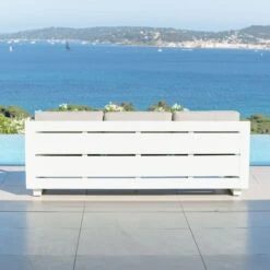 Canapé De Jardin 3 Places Elba - Blanc -Mobilier De Jardin canap de jardin 3 places elba blanc 111461 1655381513