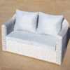 Canapé De Jardin 2 Places Calvi - Blanc/Gris Clair