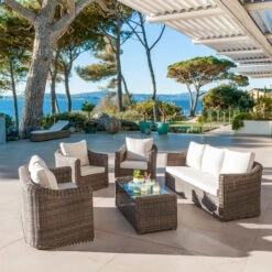 Canapé De Jardin 2 Places Calvi - Sepia/Ecru -Mobilier De Jardin canape de jardin 2 places calvi sepia ecru 37571 1