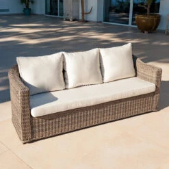 Canapé De Jardin 3 Places Calvi - Sepia/Ecru