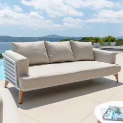 Canapé De Jardin 3 Places Monte Carlo - Blanc