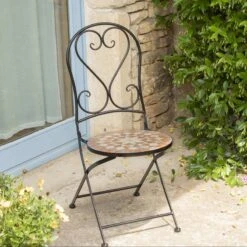 Chaise Bistro Mosaïque Andorra Marron