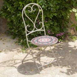 Chaise Bistro Mosaïque Narbonne Taupe/Rose