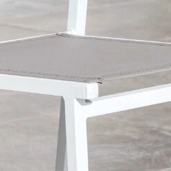 Chaise De Jardin Alu Empilable Murano - Blanc / Taupe -Mobilier De Jardin chaise de jardin alu empilable murano blanc taupe 76439 1582546964