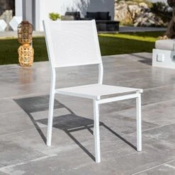Chaise De Jardin Alu Empilable Murano - Blanche