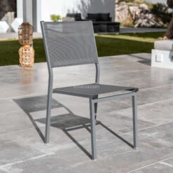 Chaise De Jardin Alu Empilable Murano - Gris Ardoise