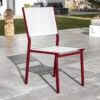 Chaise De Jardin Alu Empilable Murano - Rouge/Blanche