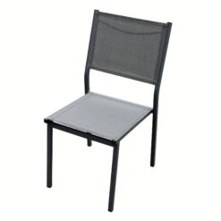 Chaise De Jardin Alu Empilable Murano - Gris Anthracite -Mobilier De Jardin chaise de jardin en alu empilable murano antracite 76436