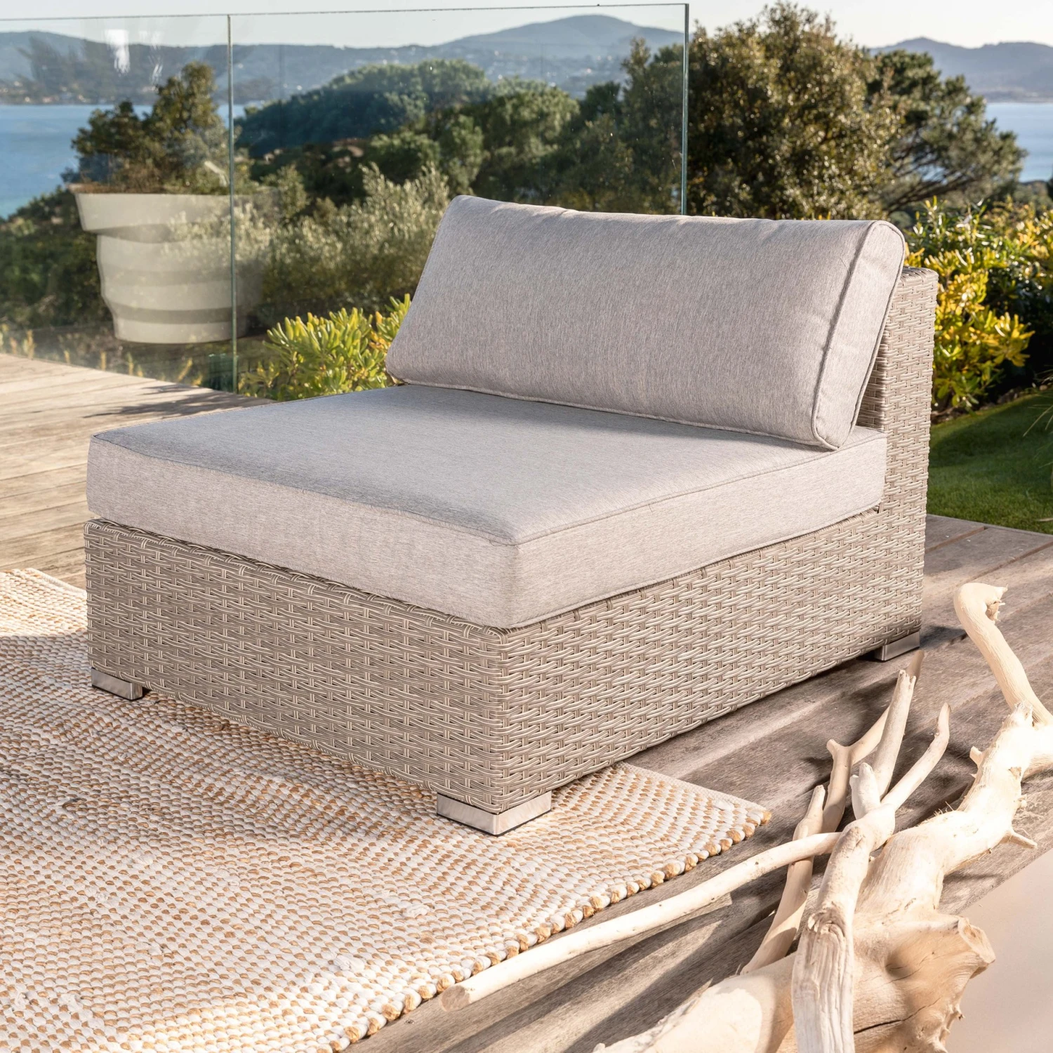 Chauffeuse de jardin Palma - Grise Chauffeuse De Jardin Palma - Grise -Mobilier De Jardin chauffeuse de jardin palma grise 94540 1648220844