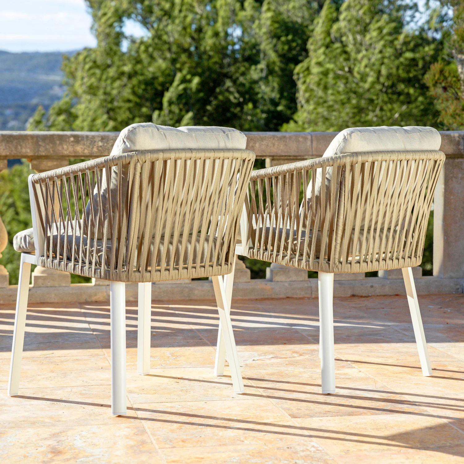 Lot de 2 fauteuils de jardin Amalfi - Blanc Lot De 2 Fauteuils De Jardin Amalfi - Blanc -Mobilier De Jardin fauteuil amalfi blanc arriere