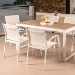 Fauteuil De Jardin Alu Empilable Murano - Blanc -Mobilier De Jardin fauteuil de jardin alu empilable murano blanc 76472 1648563355