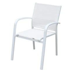 Fauteuil De Jardin Alu Empilable Murano - Blanc -Mobilier De Jardin fauteuil de jardin alu empilable murano blanc 76472 1678885459
