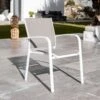 Fauteuil De Jardin Alu Empilable Murano - Blanc / Taupe
