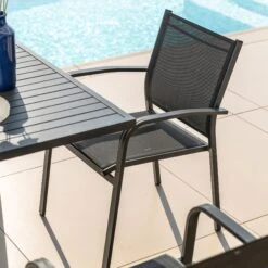 Fauteuil De Jardin Alu Empilable Murano - Gris Anthracite -Mobilier De Jardin fauteuil de jardin alu empilable murano gris anthracite 76466 1648559963