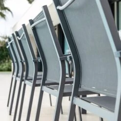 Fauteuil De Jardin Alu Empilable Murano - Gris Anthracite -Mobilier De Jardin fauteuil de jardin alu empilable murano gris anthracite 76466 1648560018