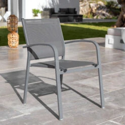 Fauteuil De Jardin Alu Empilable Murano - Gris Ardoise