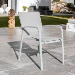 Fauteuil De Jardin Alu Empilable Murano - Silver