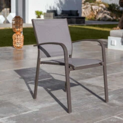 Fauteuil De Jardin Alu Empilable Murano - Taupe