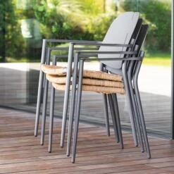 Fauteuil De Jardin Alu Empilable Rubby - Gris Graphite -Mobilier De Jardin fauteuil de jardin alu empilable rubby gris graphite 76157 1643293113