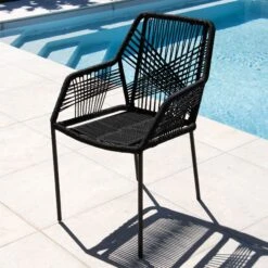 Fauteuil De Jardin Empilable Seville - Noir -Mobilier De Jardin fauteuil de jardin empilable seville noir 113186 1657181717